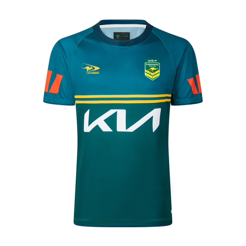 Australian Kangaroos RLWC 2026 Classic Training Shirt Kids Sizes 8-14!
