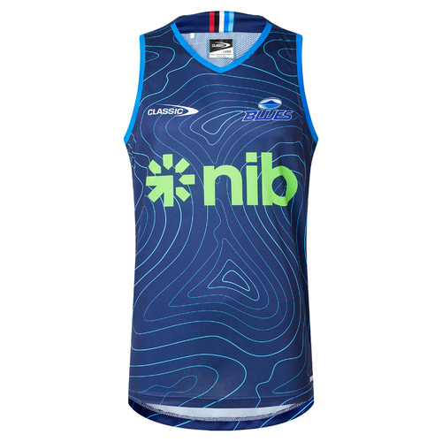 Auckland Blues 2025 Super Rugby Classic Pro Training Singlet Sizes S-3XL!