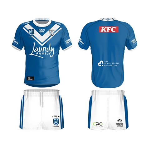 Canterbury Bulldogs NRL 2024 Infants/Toddlers Away Jersey Set Sizes 0-4!