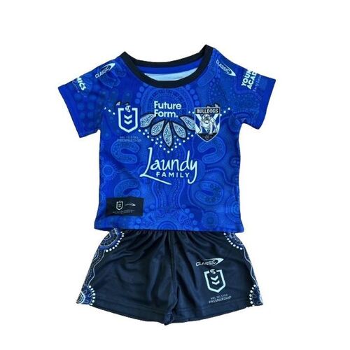 Canterbury Bulldogs NRL 2024 Infants/Toddlers Indigenous Jersey Set Sizes 0-4!