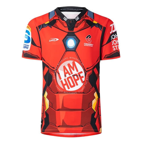 Canterbury Crusaders 2025 Marvel Super Rugby Iron Man Jersey Kids Sizes 8-14!
