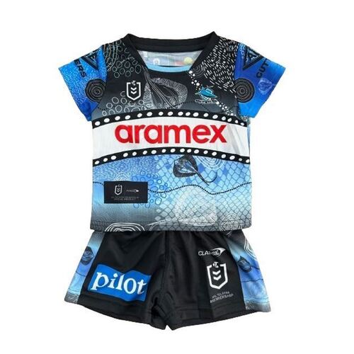 Cronulla Sharks NRL 2024 Indigenous Jersey Toddlers Infants Set Sizes 0-4!