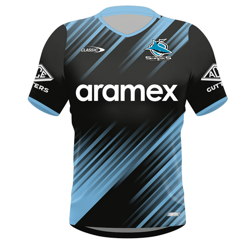 Cronulla Sharks 2024 NRL Classic Black Training Shirt Sizes S-7XL!
