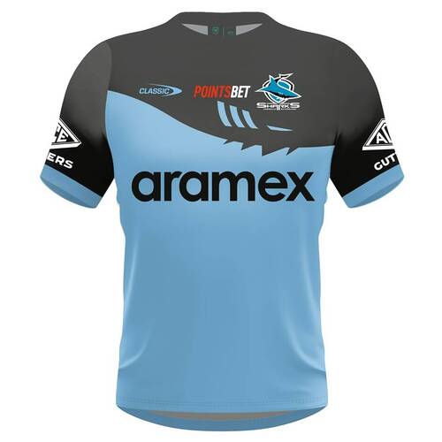 Cronulla Sharks 2024 NRL Classic Players Warm Up Tee Shirt Sizes S-7XL!