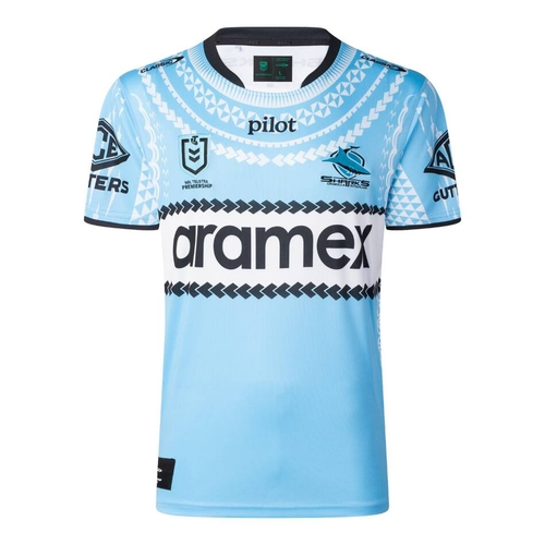 Cronulla Sharks 2025 NRL Classic Pasifika Jersey Sizes S-7XL!