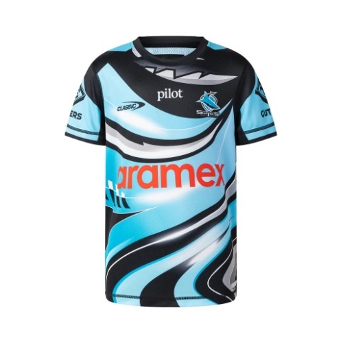 Cronulla Sharks 2026 NRL Classic Warm Up T Shirt Kids Sizes 8-14!