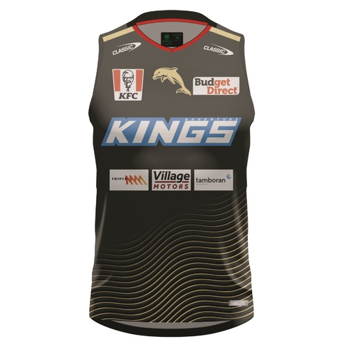 The Dolphins NRL 2024 Classic Training Singlet Black Sizes S-7XL!
