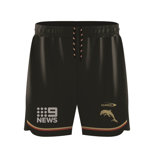 The Dolphins NRL 2024 Classic Training Shorts Charcoal Sizes S-7XL!