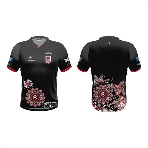 St George ILL Dragons NRL 2024 Classic Indigenous Polo Shirt Sizes S-3XL!