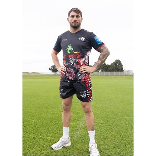 St George ILL Dragons NRL 2024 Classic Indigenous Training Shorts Sizes S-3XL!
