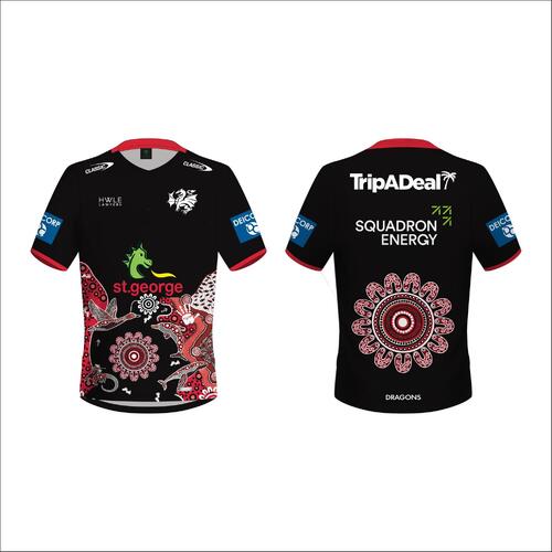 St George ILL Dragons NRL 2024 Classic Indigenous Training Shirt Sizes S-3XL!