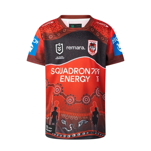 St George Dragons NRL 2025 Classic Indigenous Jersey Kids Sizes 6-14!