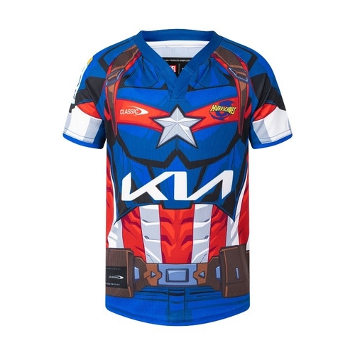 Hurricanes 2025 Marvel Super Rugby Captain America Jersey Toddler Sizes 2-6!