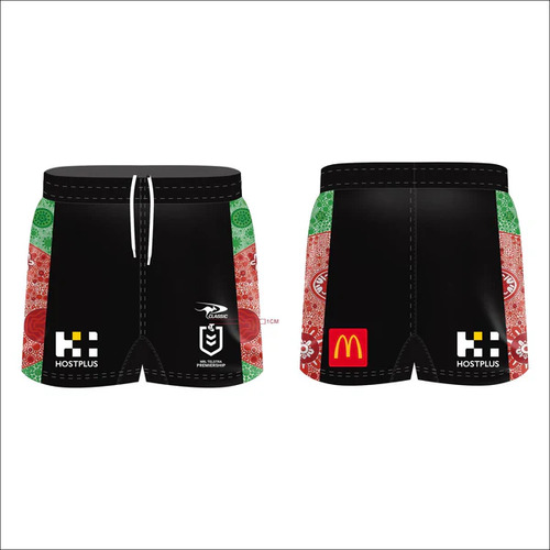 South Sydney Rabbitohs 2024 NRL Classic Indigenous Shorts Sizes S-3XL!