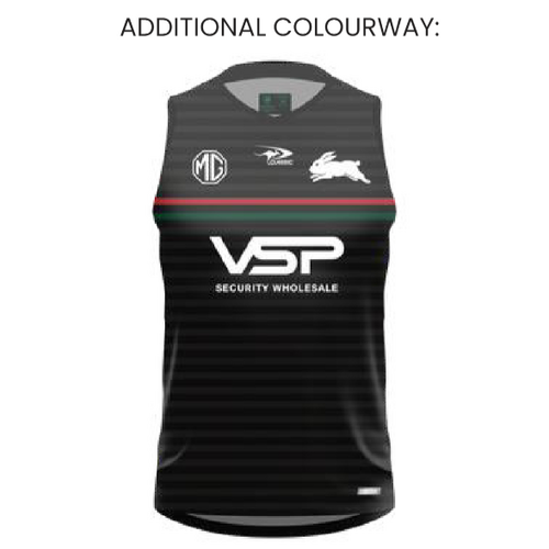South Sydney Rabbitohs 2024 NRL Classic Training Singlet Black Sizes S-5XL!