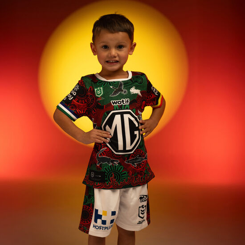 South Sydney Rabbitohs NRL 2025 Indigenous Jersey Toddler Set Sizes 0-6!