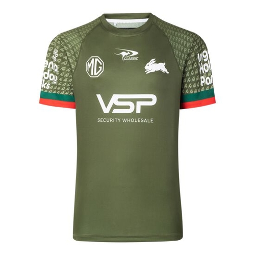 South Sydney Rabbitohs 2025 NRL Classic Players Warm Up Shirt Sizes S-7XL!