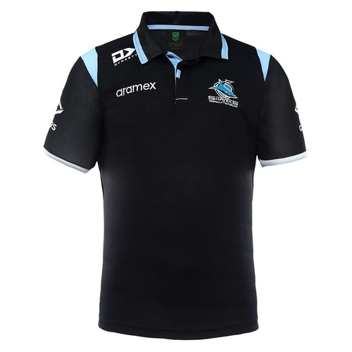 Cronulla Sharks NRL T2 Dynasty Media Polo Black Size S-7XL! 