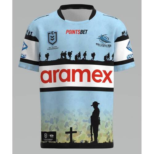 Cronulla Sharks NRL Classic ANZAC Jersey Size S-7XL! T3