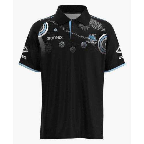 Cronulla Sharks NRL Classic Indigenous Polo Shirt Sizes S-3XL! T3