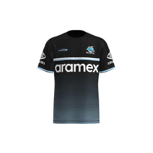 Cronulla Sharks NRL Classic Training Shirt Black Sizes S-7XL! T3