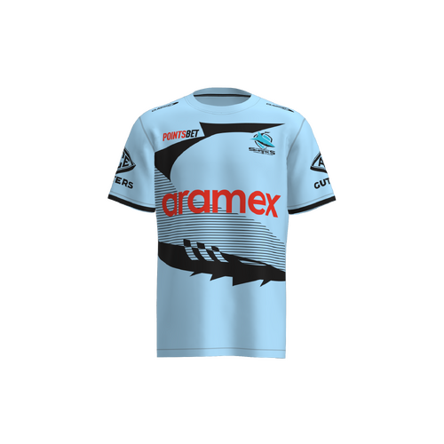 Cronulla Sharks NRL Classic Warm Up Shirt Sizes S-7XL! T3