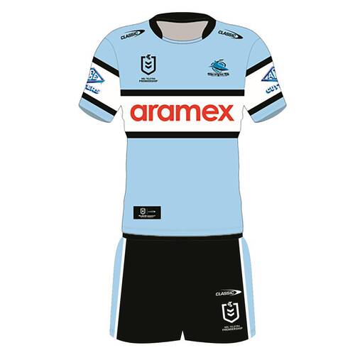 Cronulla Sharks NRL 2024 Home Jersey Toddlers Infants Set Sizes 0-4!
