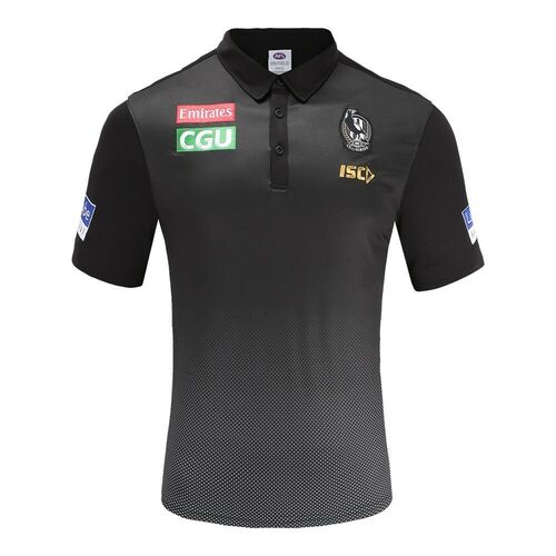 Collingwood Magpies AFL 2019 ISC Players Black Grey Team Polo Shirt Size S-5XL! 