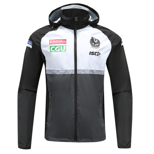 Collingwood Magpies AFL ISC Players Wet Weather Jacket Sizes S-5XL! T0