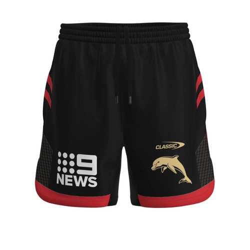 The Dolphins NRL 2023 Classic Training Shorts Black Sizes S-7XL! 