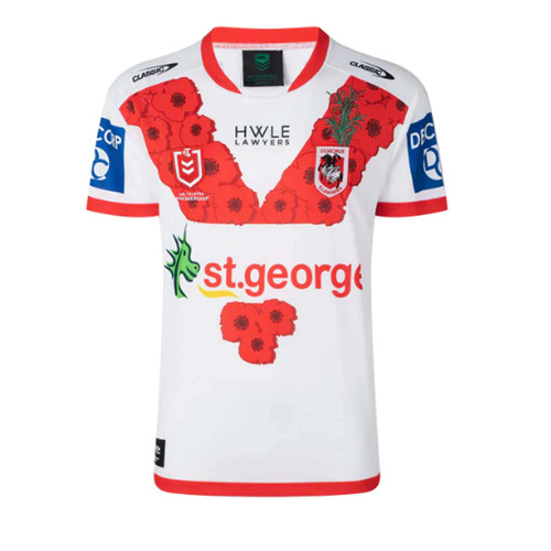 St George ILL Dragons NRL 2022 Classic ANZAC Jersey Adults Sizes S-7XL!