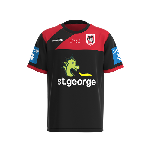 St George ILL Dragons NRL Classic Training Shirt Black Sizes S-7XL! T3