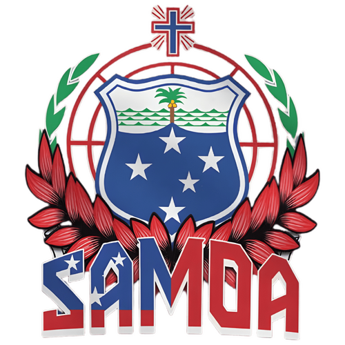 Samoa Rugby League UV Car Samoa Floral Crest Small Decal Sticker