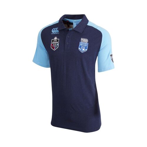 New South Wales Blues CCC State Of Origin Raglan Polo Shirt Size SMALL! T8