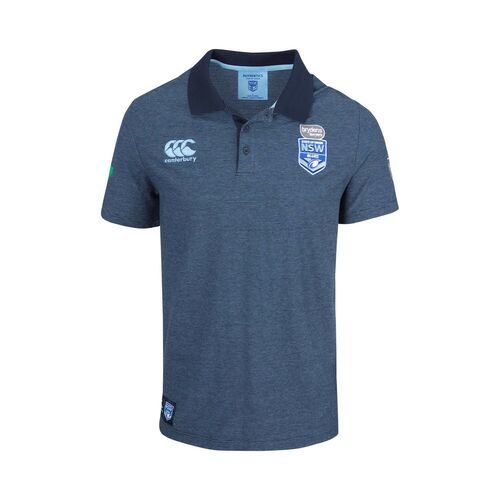 New South Wales Blues CCC Origin Framework Yarn Dye Polo Shirt Size S-M! T8