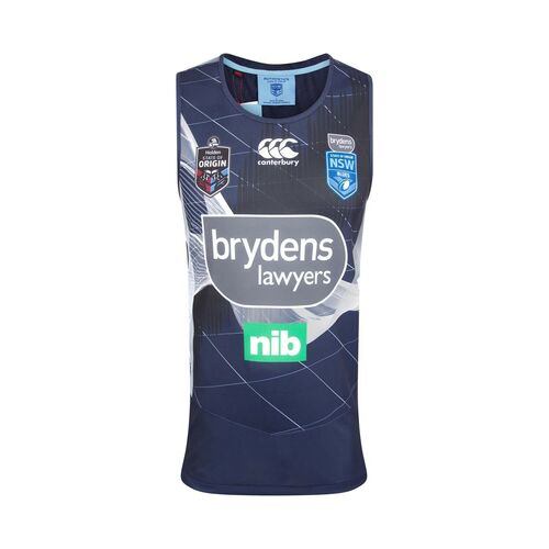 New South Wales Blues CCC 2018 Players Navy Training Singlet Shirt Size S-3XL!