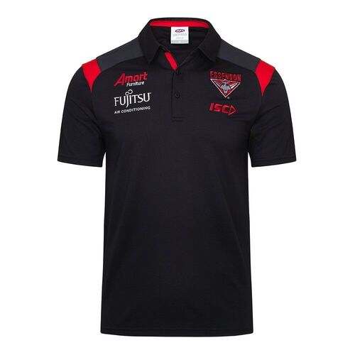 Essendon Bombers AFL 2019 ISC Players Black Media Polo Shirt Size S-5XL!