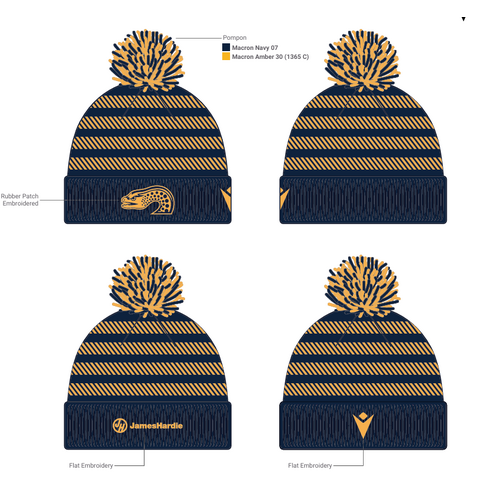 Parramatta Eels NRL 2025 Players Macron Bobble Beanie Hat!