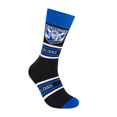 Canterbury Bankstown Bulldogs NRL Cotton Striped Socks Adults Sizes M/L!