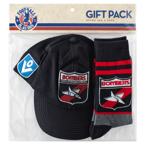 Essendon Bombers AFL 2022 PlayCorp Retro Cap Hat & Sock Pack! W22