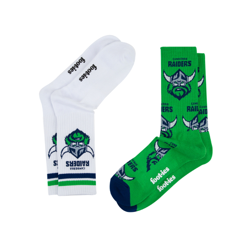 Canberra Raiders NRL 2 Pack Team Logo Sneaker Socks!