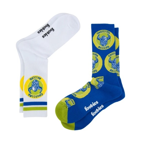 Canberra Raiders NRL Retro Sneaker Socks 2 pack!