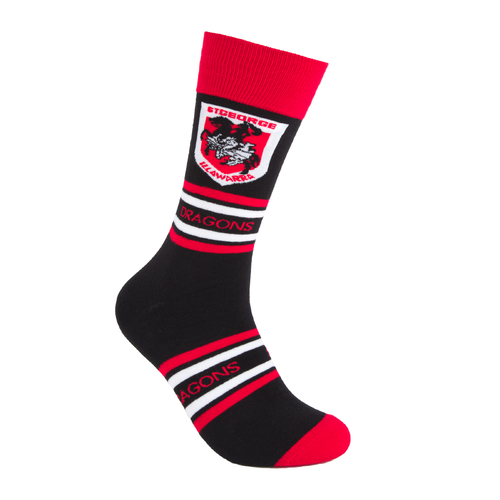 St George ILL Dragons NRL Cotton Striped Socks Adults Sizes M/L!
