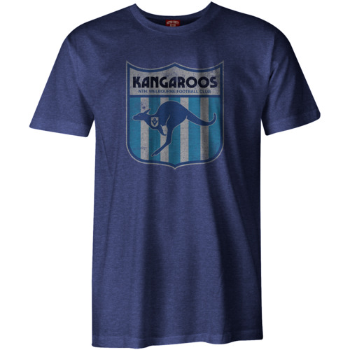 North Melbourne Kangaroos AFL Distressed Retro T Shirt Sizes S-3XL! BNWT's! W8