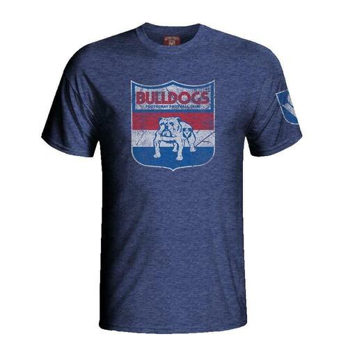 Western Bulldogs AFL Distressed Retro T Shirt Sizes S-3XL! BNWT's!
