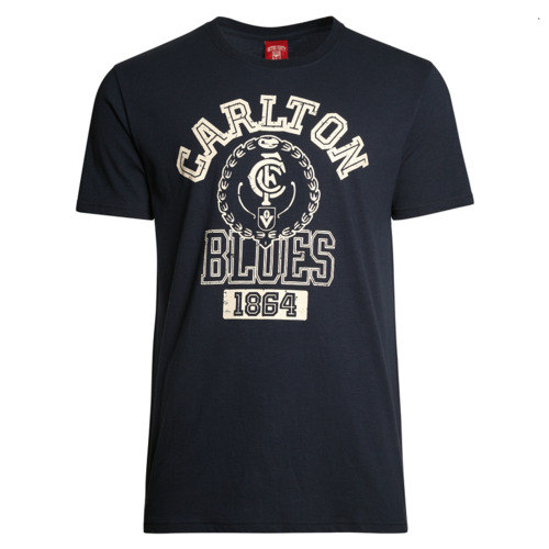Carlton Blues AFL 2018 Distressed Vintage Tee Shirt Sizes S-3XL! BNWT's!