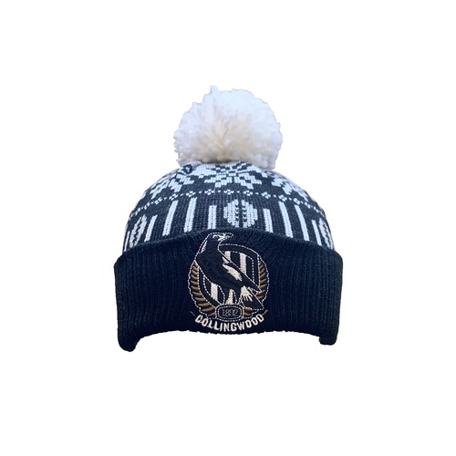Collingwood Magpies AFL 2020 PlayCorp Christmas Winter Beanie! W20