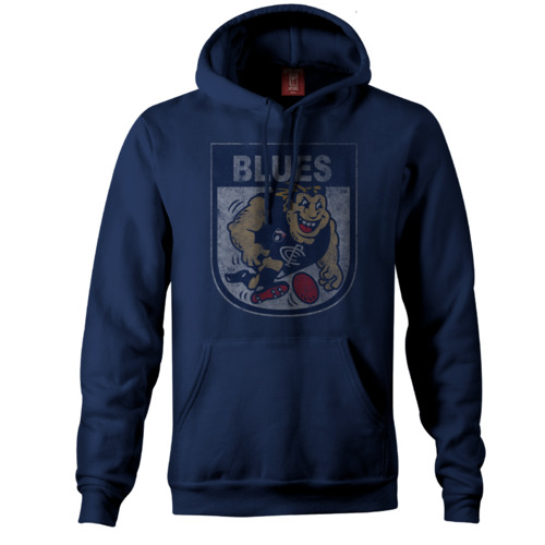 Carlton Blues AFL Distressed 90's Retro Logo Pullover Hoody Sizes S-3XL! BNWT's