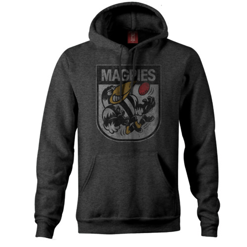 Collingwood Magpies AFL Distressed 90's Retro Logo Pullover Hoody Sizes S-3XL!