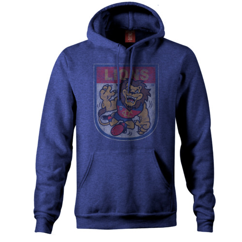 Fitzroy Lions AFL Distressed 90's Retro Logo Pullover Hoody Sizes S-3XL!